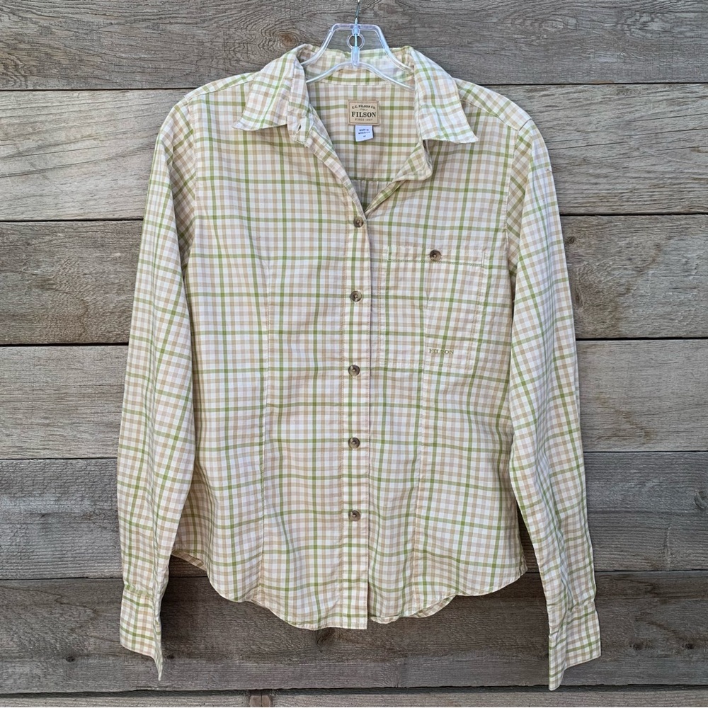 CC Filson Shirt Top Womens M Check Plaid  Cotton Button Up Preppy Gorpcore